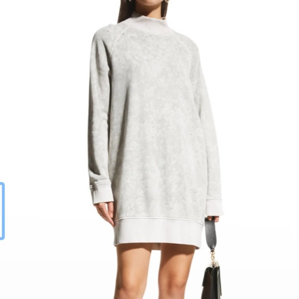 ATM French Terry Camo Mock-Neck Sweatshirt Dress Size S NWT